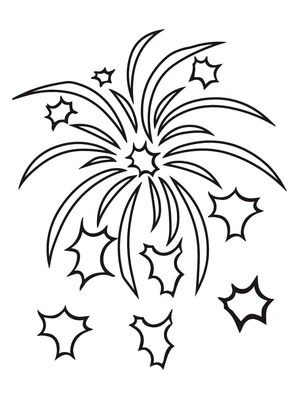 Página para Colorir Liberdade dos Fogos de Artifício
