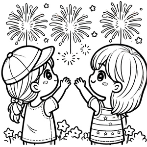 Meninas Assistindo Fogos