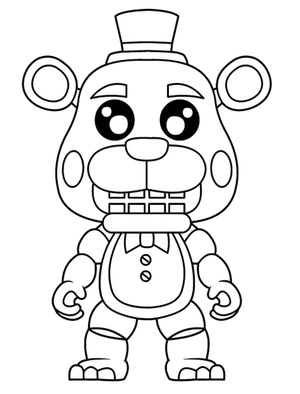 Página para Colorir Adorável Freddy de Five Nights at Freddy’s