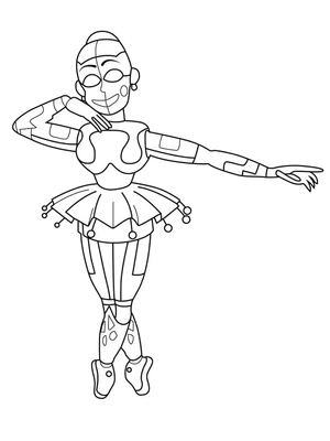 Página para Colorir Ballora do jogo Five Nights at Freddy’s