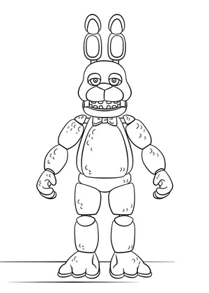 Página para Colorir Bonnie, o Coelho de Five Nights at Freddy’s