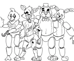 Página para Colorir Personagens de Five Nights at Freddy's