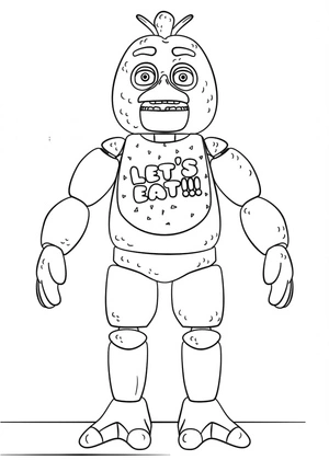 Página para Colorir Chica de Five Nights at Freddy’s