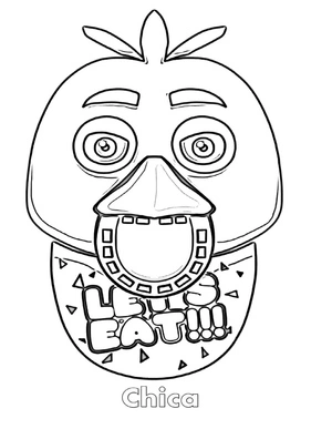 Página para Colorir Chica da Página de Colorir Five Nights at Freddy's