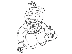 Página para Colorir Chica do jogo Five Nights at Freddy's