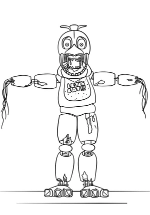 Página para Colorir Chica da série FNAF