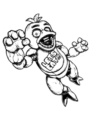 Página para Colorir Chica do jogo Five Nights at Freddy's