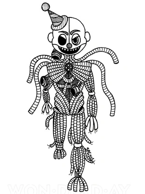 Página para Colorir Ennard da série Five Nights at Freddy’s