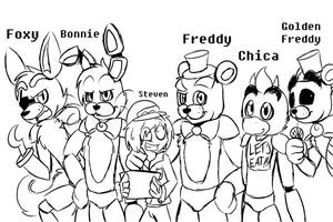 Página para Colorir Personagens de Five Nights at Freddy's