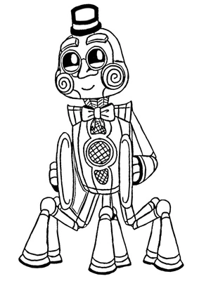 Página para Colorir Five Nights at Freddy’s Music Man