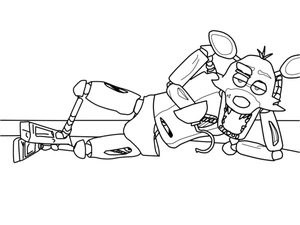Página para Colorir Foxy de Five Nights at Freddy’s quando é mais velho