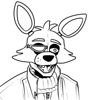 Página para Colorir Foxy de Five Nights at Freddy's