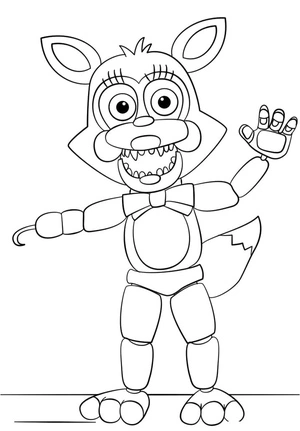 Página para Colorir Foxy com Tema de Halloween para Five Nights at Freddy’s
