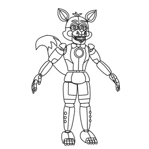 Página para Colorir Foxy no jogo Five Nights at Freddy’s