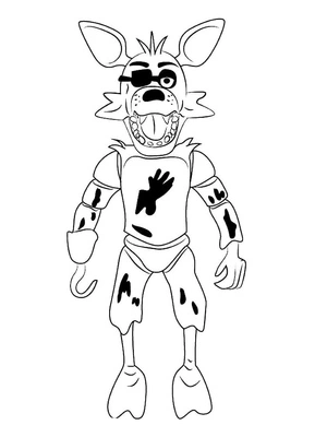 Página para Colorir Foxy de Five Nights at Freddy’s