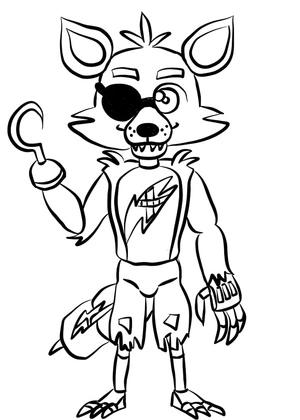 Página para Colorir Foxy, a Raposa Pirata de Five Nights at Freddy’s