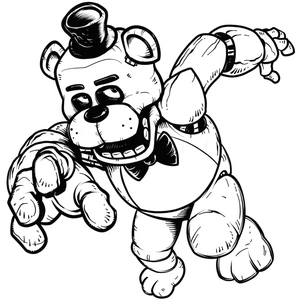 Página para Colorir Freddy de Five Nights at Freddy's (FNAF) em estado deteriorado