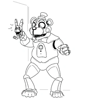 Página para Colorir Freddy de Five Nights at Freddy's