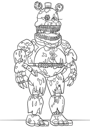 Página para Colorir Freddy do jogo Five Nights at Freddy's