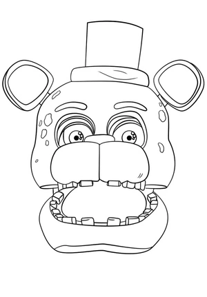 Página para Colorir Rosto do Freddy