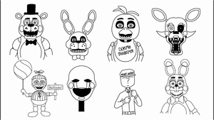 Página para Colorir Página de Colorir Freddy's Five Nights