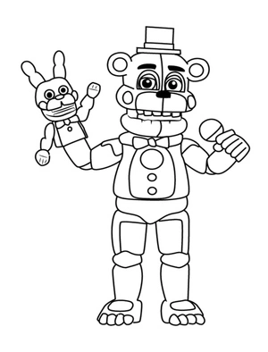 Página para Colorir Página para Colorir Imprimível do Freddy de Five Nights at Freddy’s