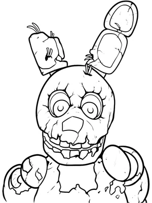 Página para Colorir Springtrap de Five Nights at Freddy’s