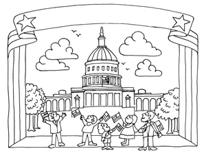 Página para Colorir Página para Colorir do Dia da Bandeira para Imprimir Grátis