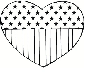 Página para Colorir Dia da Bandeira do Coração