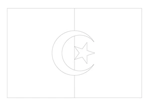 Página para Colorir Bandeira da Argélia