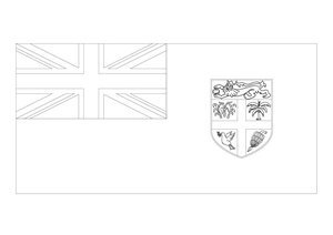 Página para Colorir Bandeira de Fiji