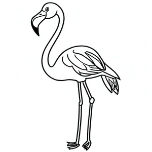 Página para Colorir Flamingo Elegante
