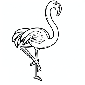 Página para Colorir de Flamingo