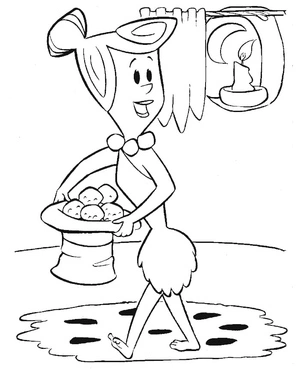 Página para Colorir Nome do personagem para página de colorir: Wilma Flintstone de The Flintstones