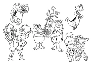 Página para Colorir Personagens do desenho Os Flintstones