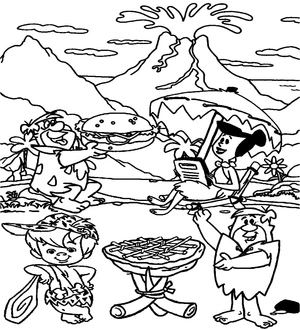Página para Colorir Página para Colorir dos Flintstones
