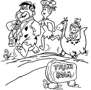 Página de Colorir Divertida dos Flintstones
