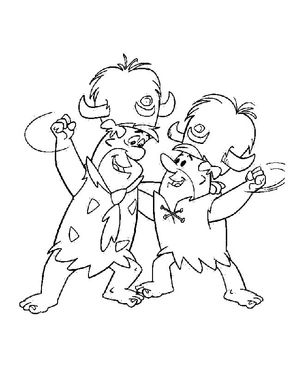 Página para Colorir Fred e Barney de 