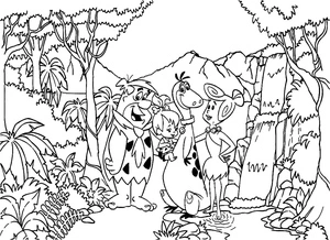 Página para Colorir Página para Colorir dos Flintstones para Imprimir
