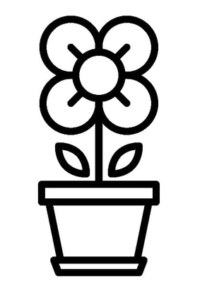 Vaso de flores simples, easy vaso de flor coloring page, free printable