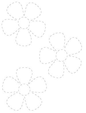 Página para Colorir Folha Básica de Contorno de Flor