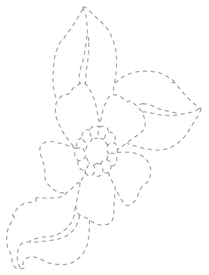 Página para Colorir Folha de Exercícios para Traçar Flor Bonita