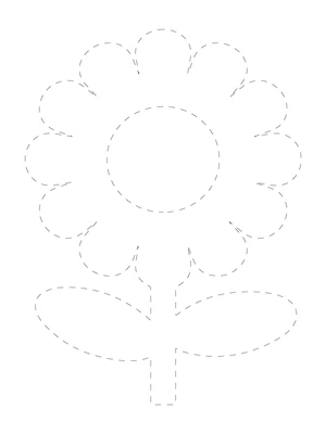 Página para Colorir Folha de Exercícios de Flor Rastreável