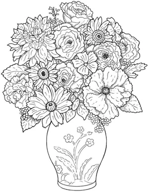 Página para Colorir Vaso Floral Simples