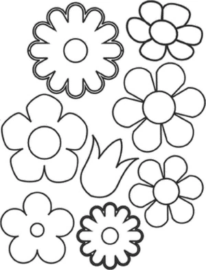 Página para Colorir Flores Simples