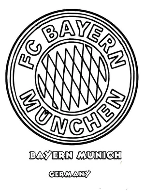 Emblema do Bayern de Munique, fácil página de colorir de futebol, imprimível grátis