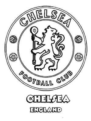 Emblema do Chelsea, detalhado página de colorir de futebol, grátis para imprimir