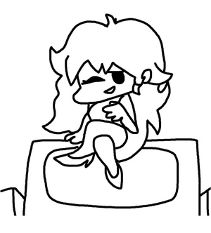 Página para Colorir Namorada de Friday Night Funkin