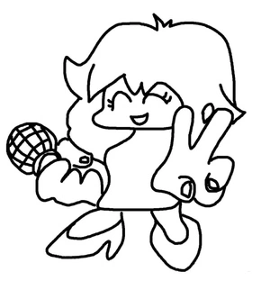 Página para Colorir Página de Colorir Namorada do FNF