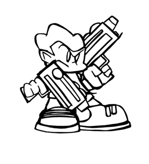 Página para Colorir Pico do jogo Friday Night Funkin